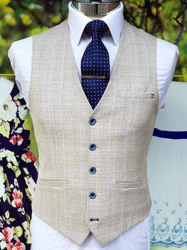 Men's cream shop waistcoat for wedding