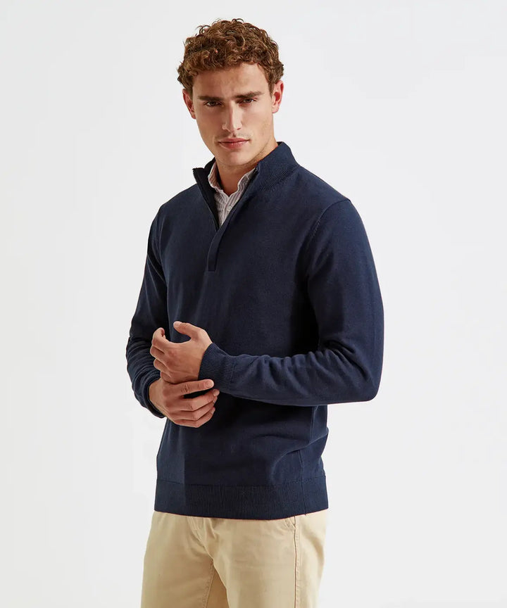 Asquith & Fox ¼ Zip Knitted Sweater - Knitwear