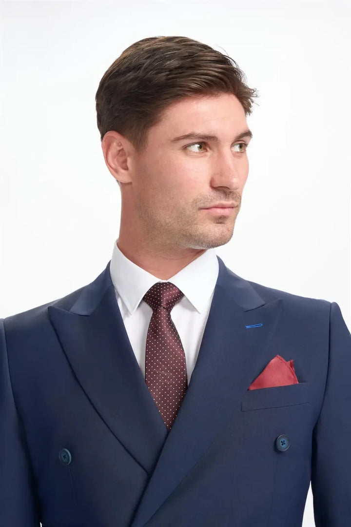 Cavani Bond Navy Double Breasted Blazer - Suit & Tailoring