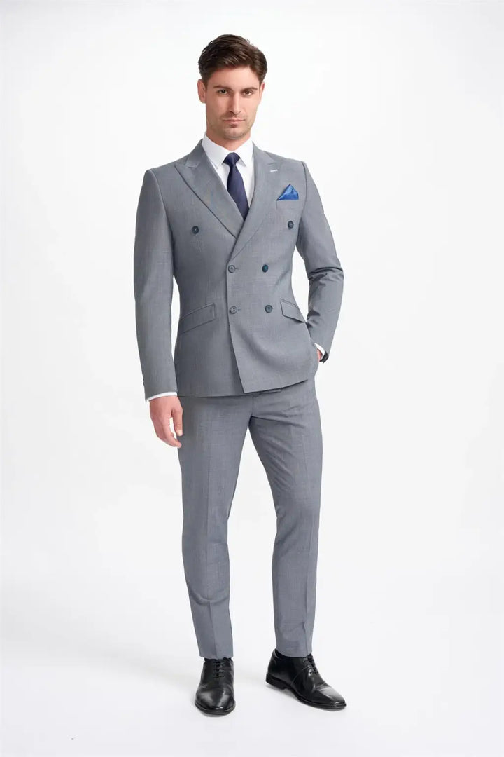 Cavani Bond Puppy Tooth Double Breasted Blazer - Suit & Tailoring