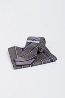 Cavani Brown Stripe Tie Set - Accessories