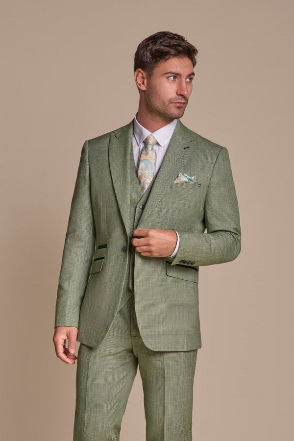 Cavani Caridi Men’s Sage Tweed Blazer - 34R Suit & Tailoring