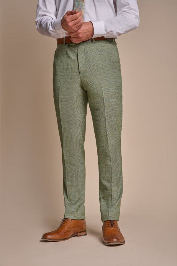 Cavani Caridi Men’s Sage Tweed Trousers - 28R Suit & Tailoring