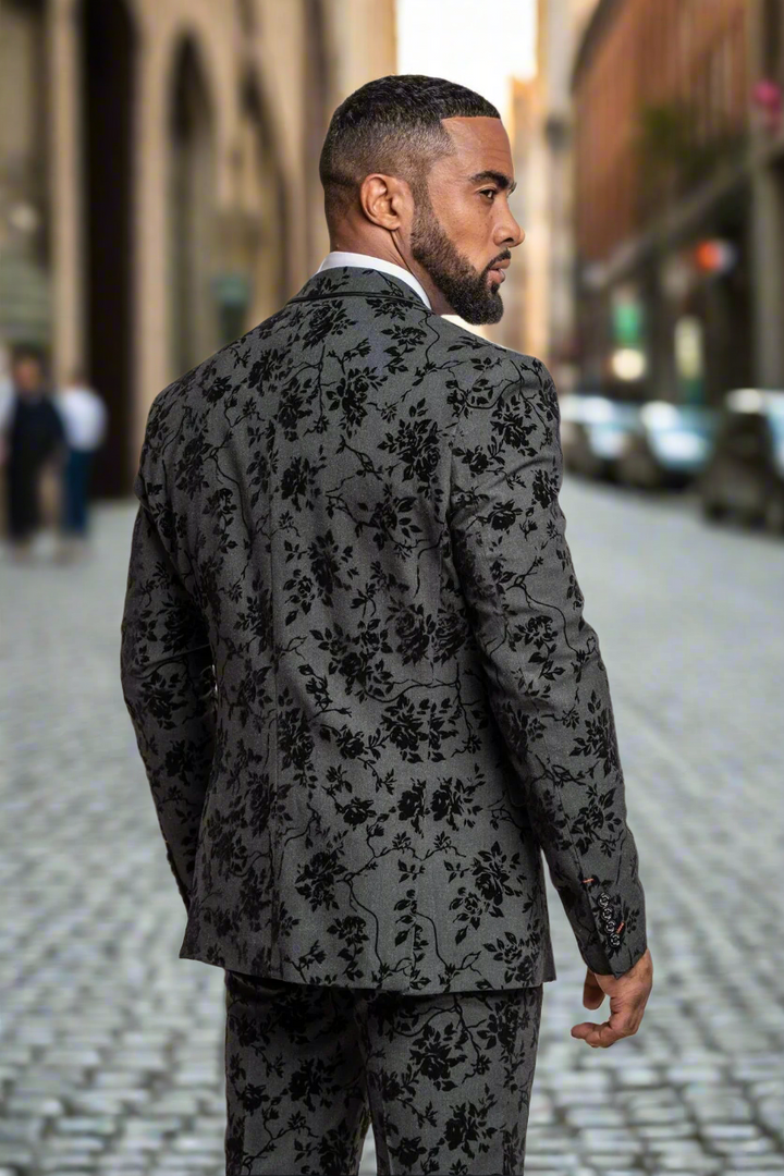 Cavani Georgi Black Floral Blazer - Suit & Tailoring