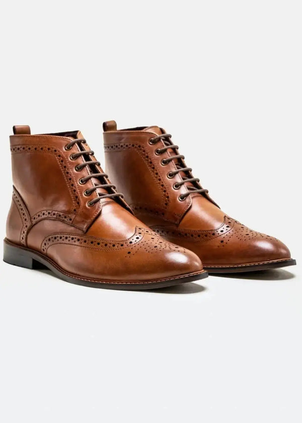 Cavani Holmes Tan Men’s Leather Boots - UK6| EU40 - Boots