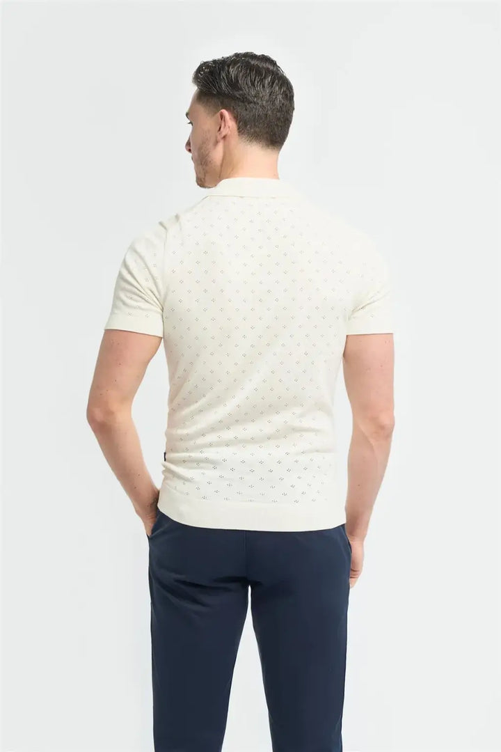 Cavani Men’s Alfan Cuban Collar Knitted Polo Shirts - Knitwear