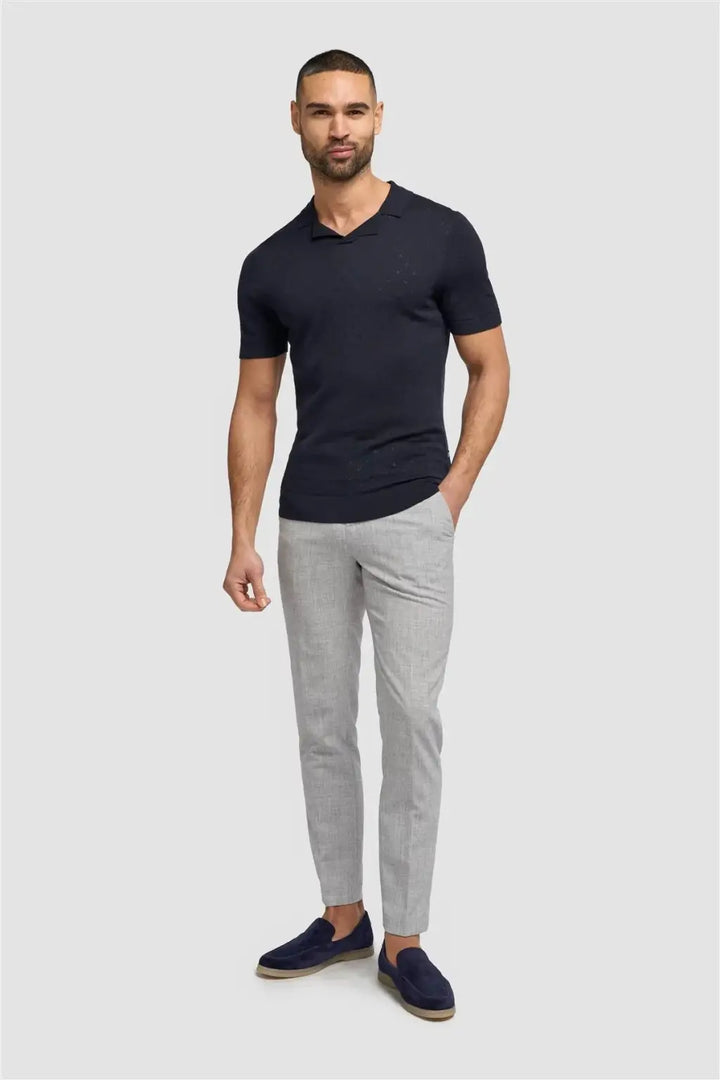 Cavani Men’s Alfan Cuban Collar Knitted Polo Shirts - Knitwear