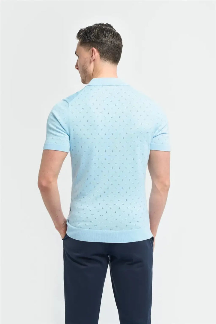 Cavani Men’s Alfan Cuban Collar Knitted Polo Shirts - Knitwear
