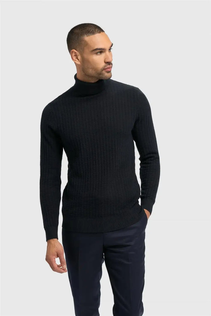 Cavani Men’s Argas Rollneck Jumper - Navy / S - Knitwear
