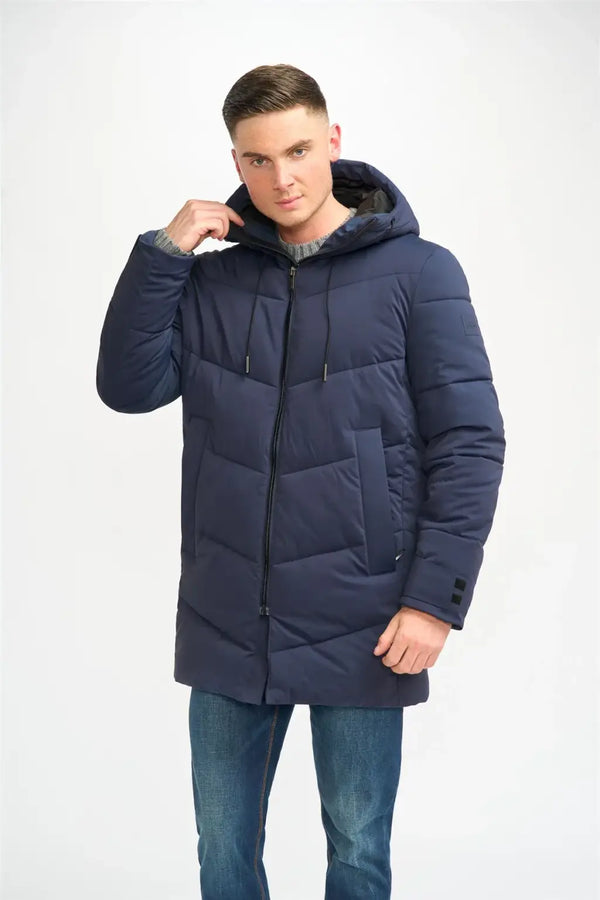 Cavani Men’s Fabini Navy Coats - S - Coats