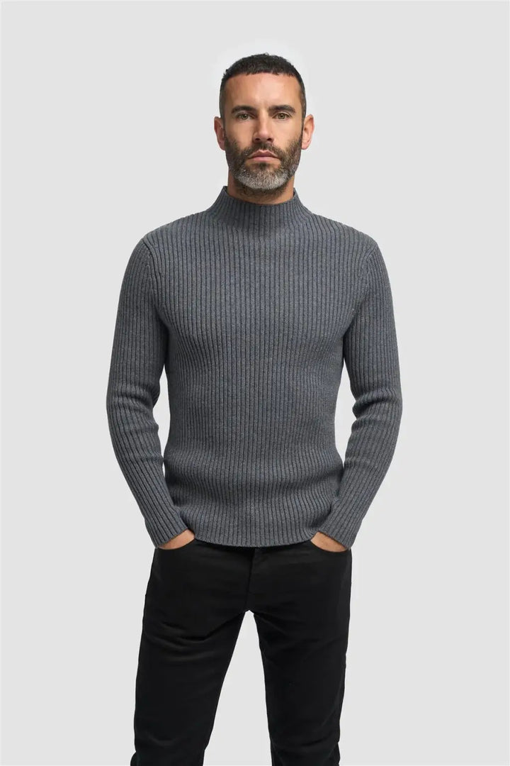 Cavani Men’s Fosco Turtleneck Jumper - Grey / S - Knitwear