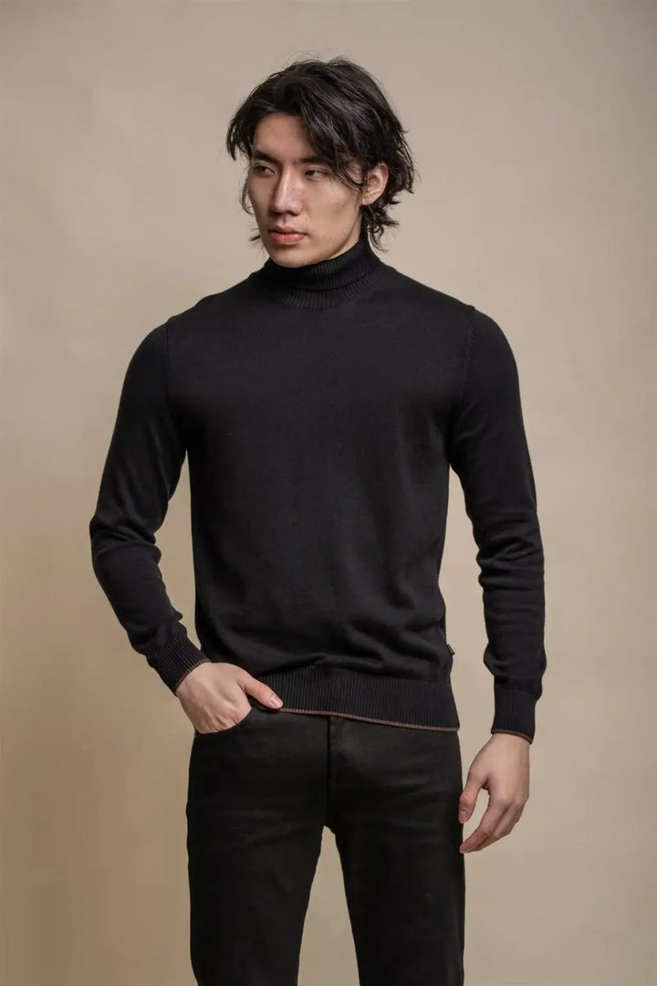 Cavani Men’s Karris Rollneck Jumper - Black / S - Knitwear