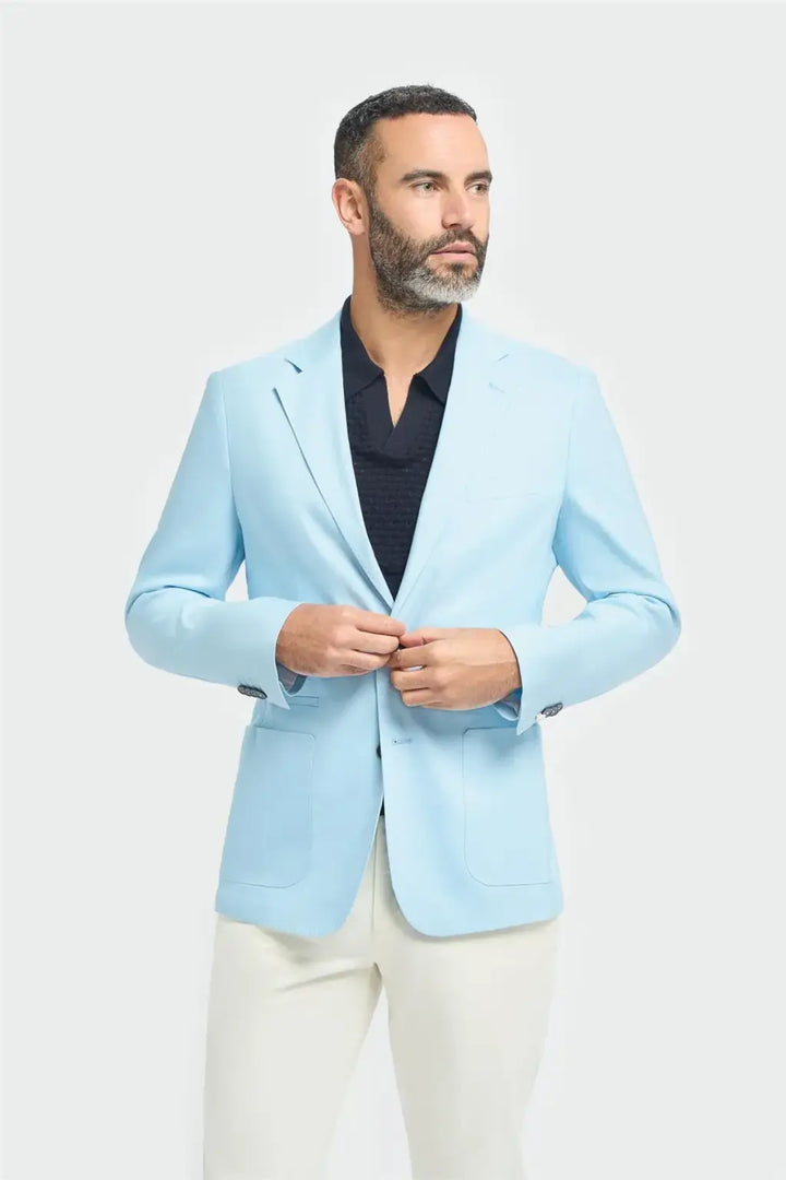 Cavani Men’s Luca Sky Blue Blazer - Suit & Tailoring