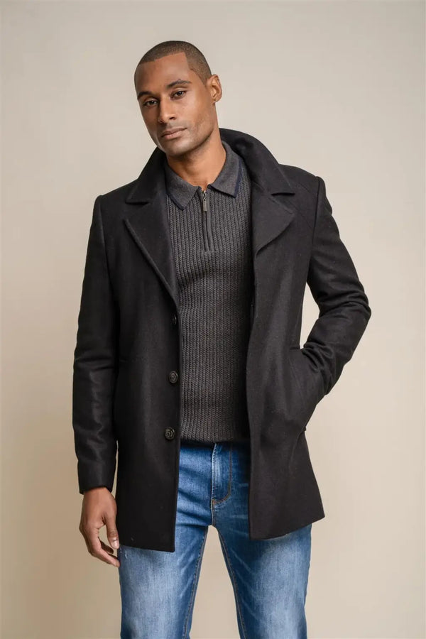 Cavani Men’s Nelson Black Coats - Coats