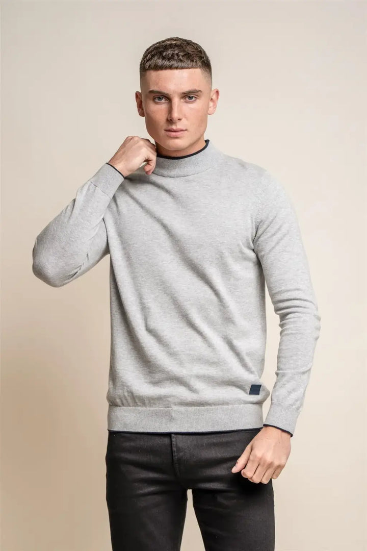 Cavani Men’s Rio Turtleneck Jumper - Grey / S - Knitwear