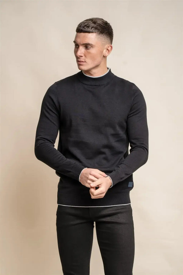Cavani Men’s Rio Turtleneck Jumper - Black / S - Knitwear