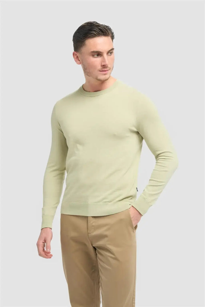 Cavani Men’s Savio Lightweight Crew Neck Jumper - Aloe / S - Knitwear