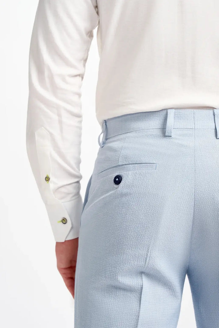 Cavani Men’s Siren Sky Blue Trousers - Suit & Tailoring