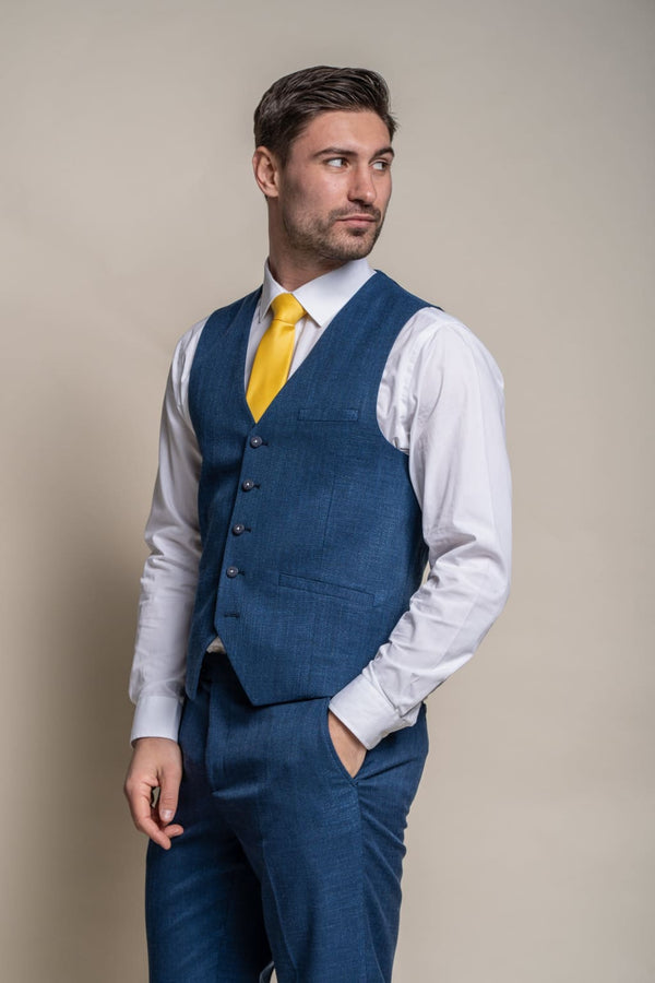 Cavani Miami Men’s Blue Waistcoat - 36 - Waistcoats
