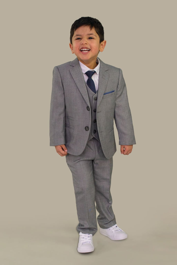 Cavani Reegan Boy’s Three Piece Grey Slim Fit Suit - Suit & Tailoring