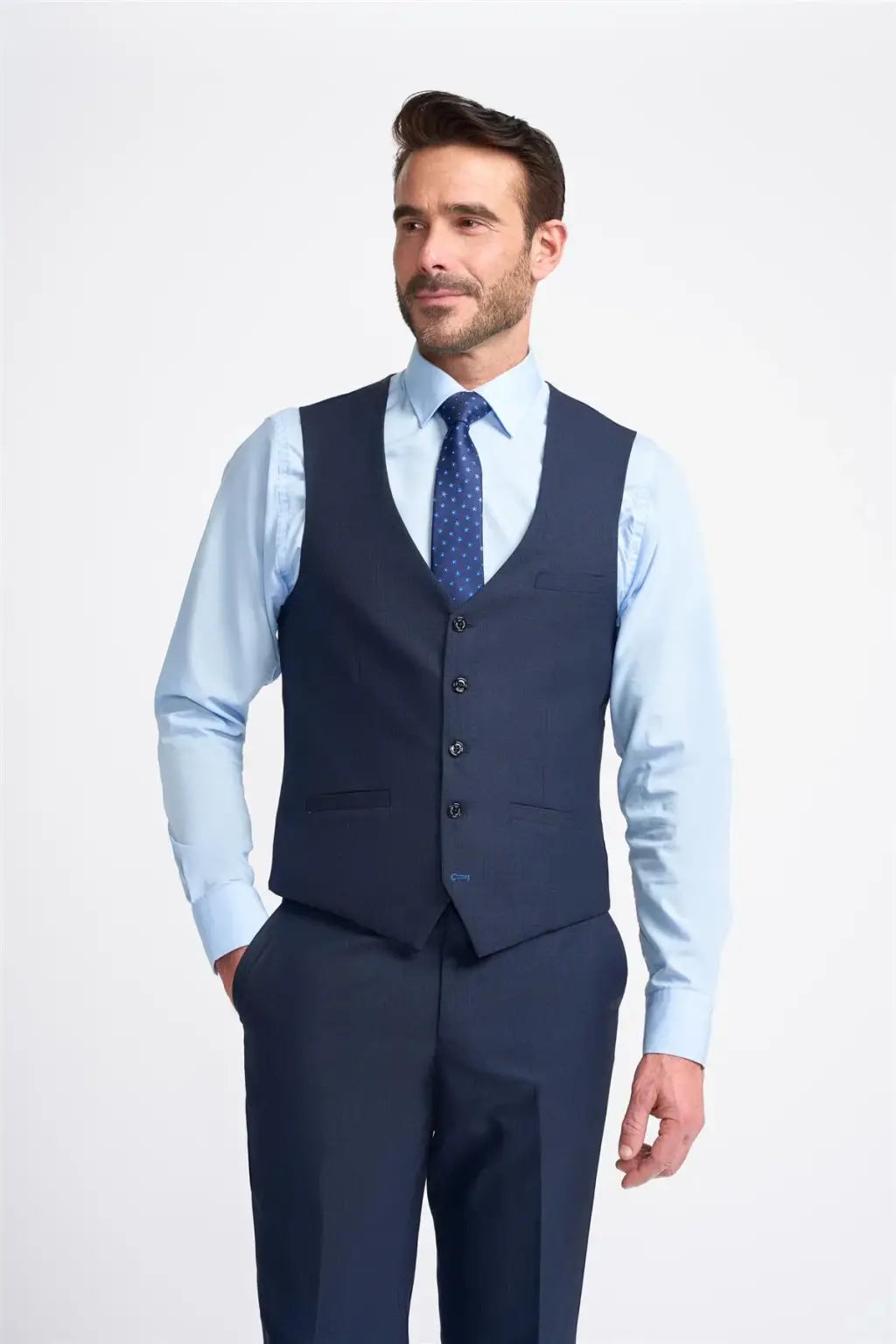 Cavani Seeba Navy Plain Waistcoat - MENSWEARR.COM