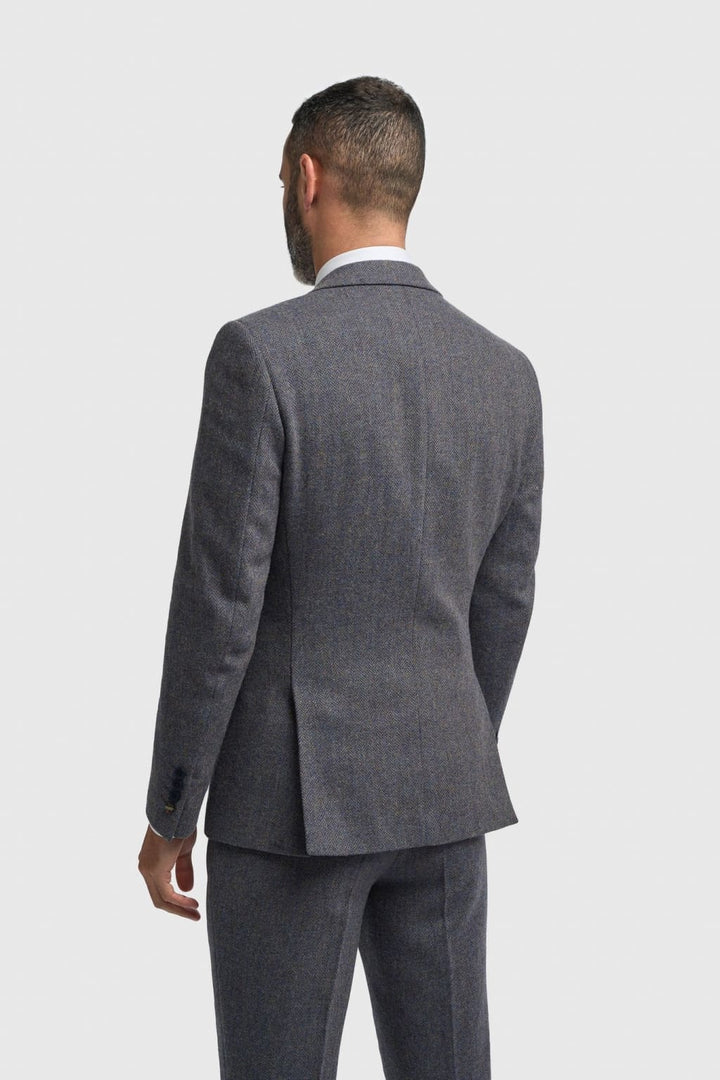Thomas Blue Savoy 3 Piece Tweed Suit - Suits