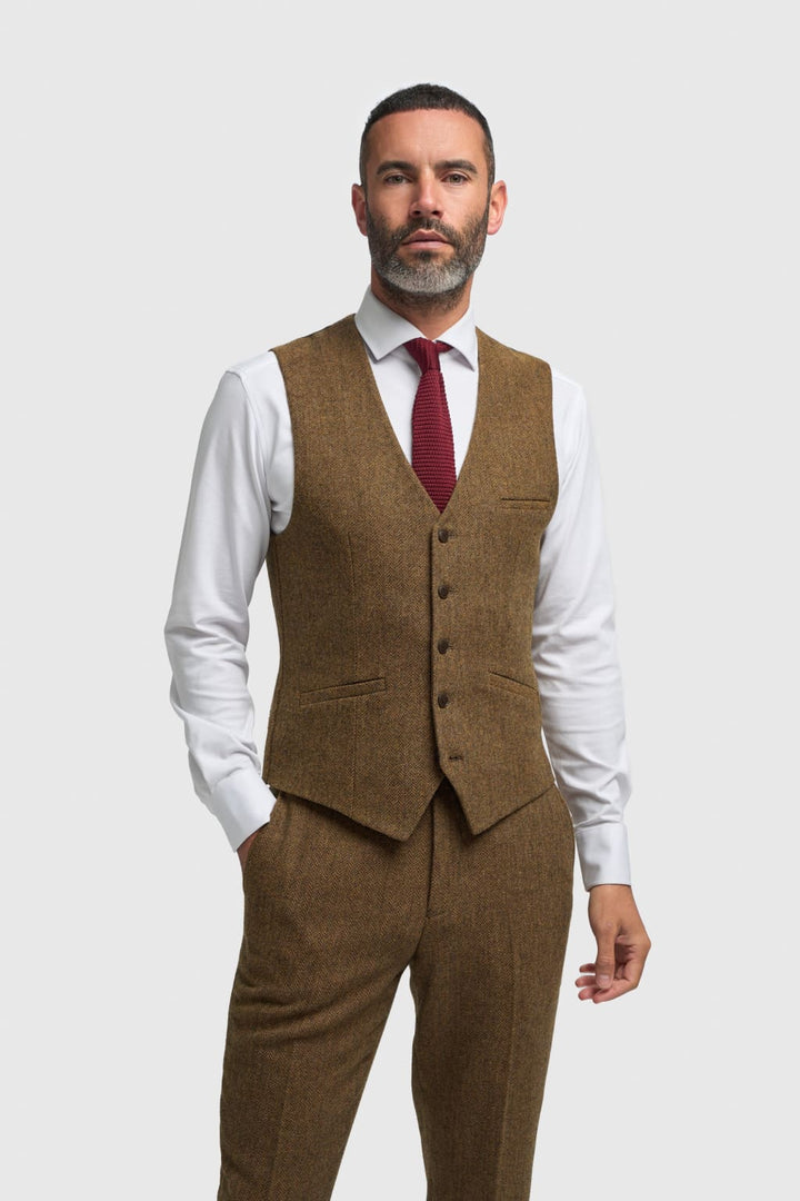 Thomas Brown Tweed Three Piece Suit - Suits