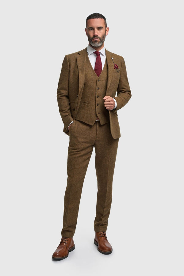 Thomas Brown Tweed Three Piece Suit - Suits