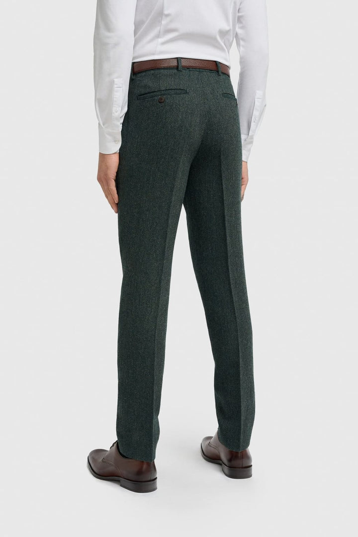 Thomas Lush Olive Tweed Three Piece Suit