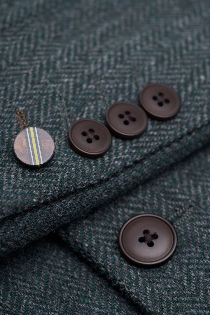 Thomas Lush Olive Tweed Three Piece Suit