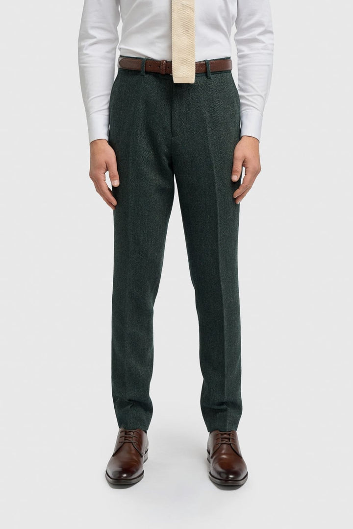 Thomas Lush Olive Tweed Three Piece Suit