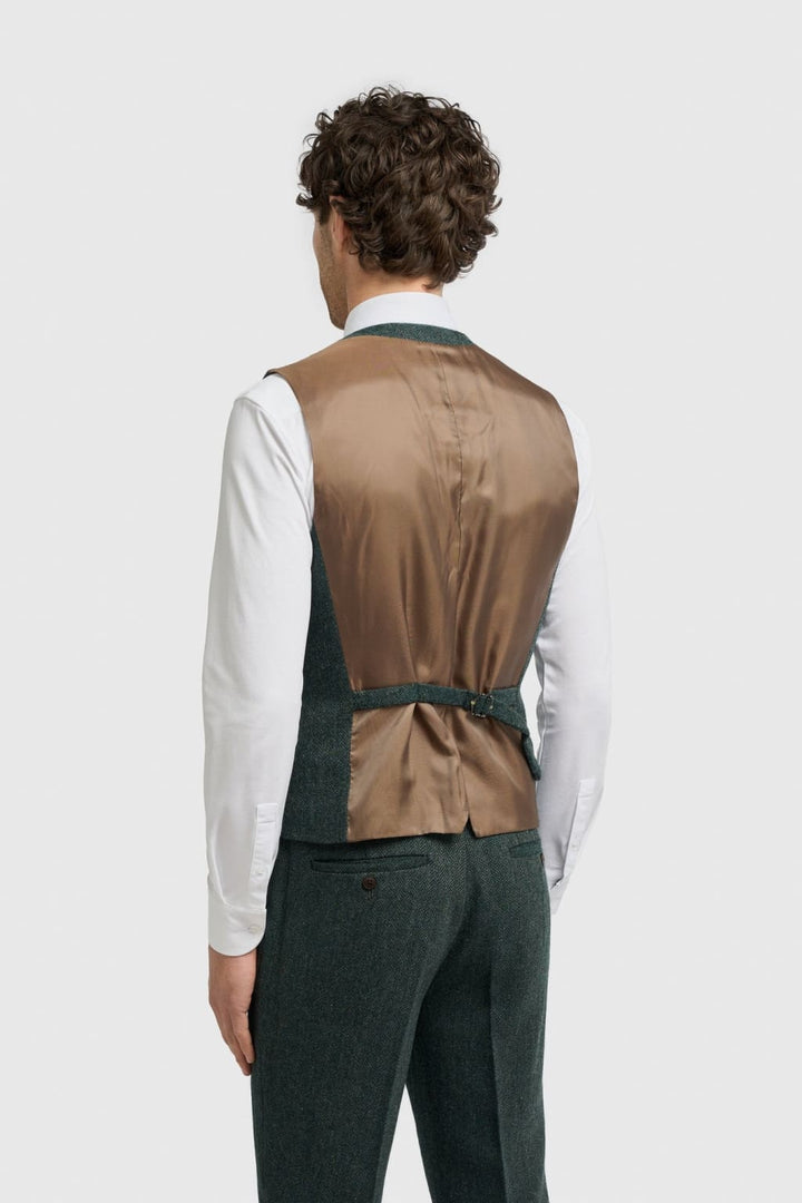 Thomas Lush Olive Tweed Three Piece Suit