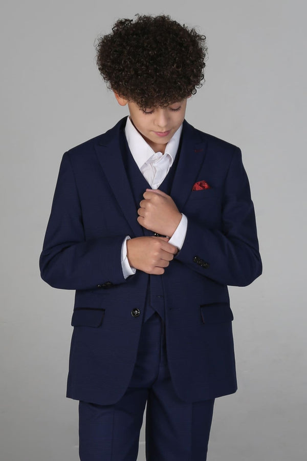 Device - Boy’s Mark Blue Three Piece Suit - boys suits