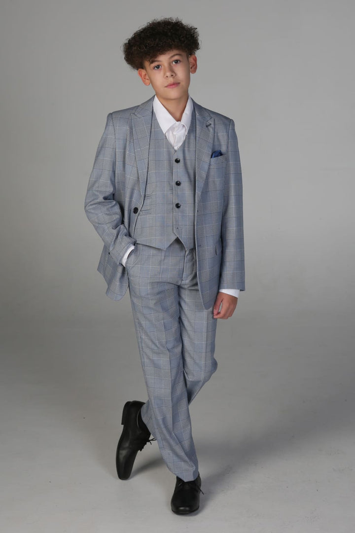 Device - Boy’s Mark Sky Blue Three Piece Suit - boys suits