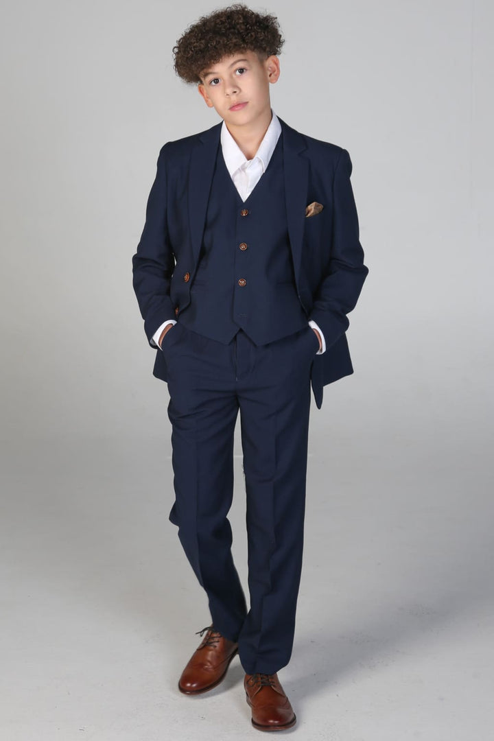 Device - Boy’s Mayfair Navy Three Piece Suit - boys suits