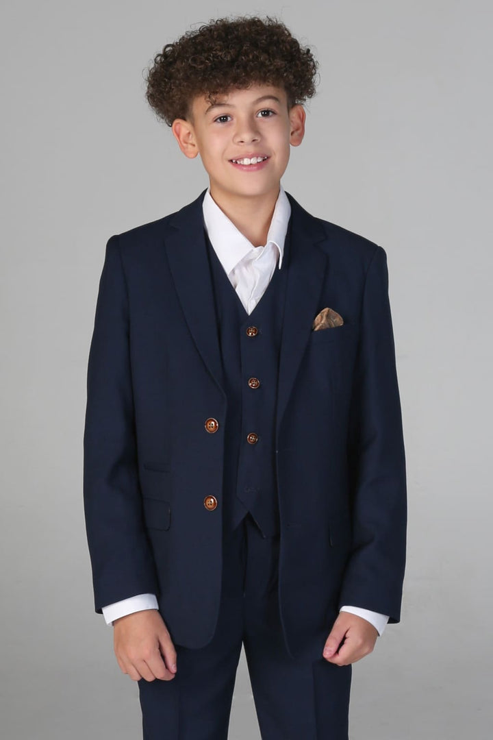 Device - Boy’s Mayfair Navy Three Piece Suit - boys suits