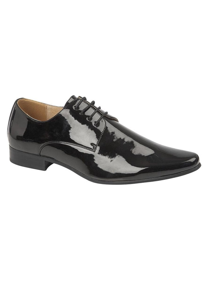 Goor Black Patent 4 Eye Chisel Toe Gibson Shoe