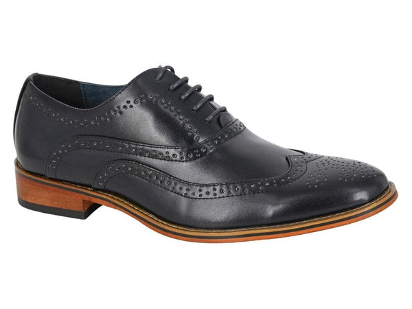 Goor Men’s Black 5 Eyelet Brogue Oxford Shoes - Shoes