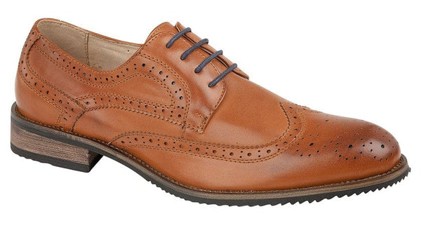 Goor Men’s Tan 4 Eyelet Brogue Tie Shoes - UK6 | EU 40 - Shoes