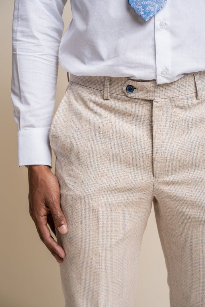 Cavani Caridi Men’s Cream Caridi Trousers - Trousers