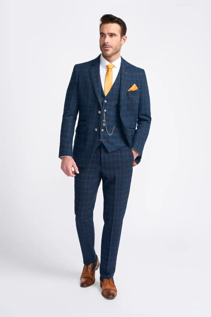 Cavani Men’s Cody Blue 3 Piece Suit - Suits