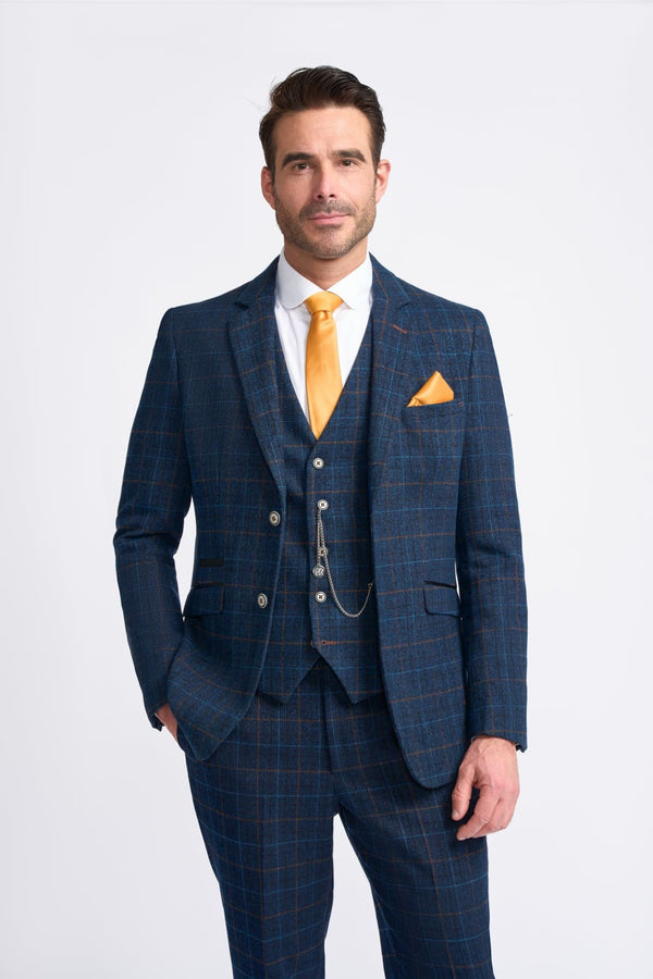 Cavani Men’s Cody Blue 3 Piece Suit - Suits