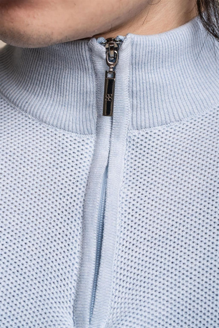 Cavani Men’s Kyle Blue Marlyn Half-Zip Knitwear - Shirts