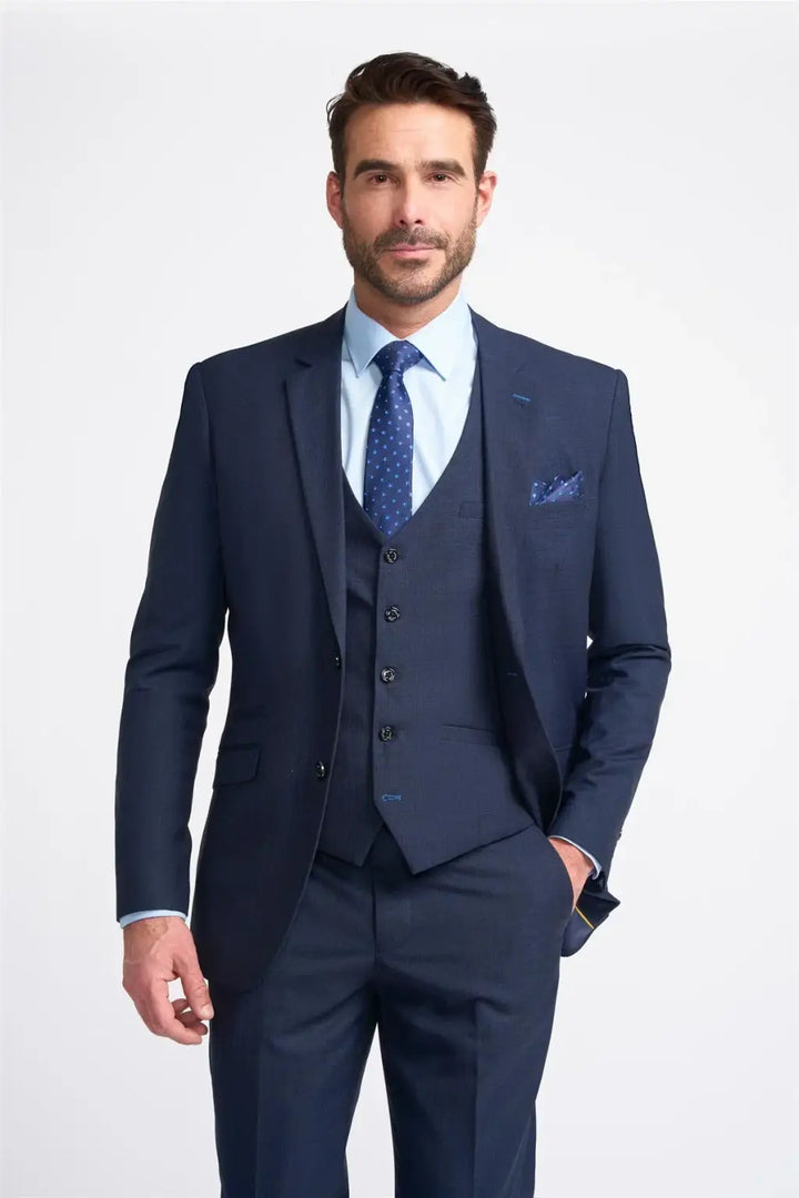 Cavani Seeba Navy Men’s Three Piece Suit - Suit & Tailoring