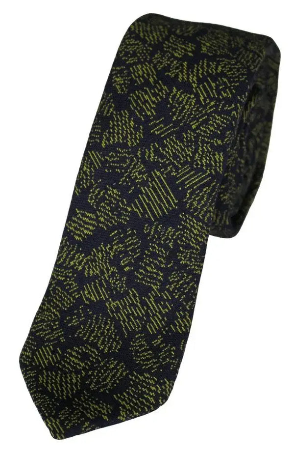 L A Smith Blue Green Fine Knitted Tie - Accessories