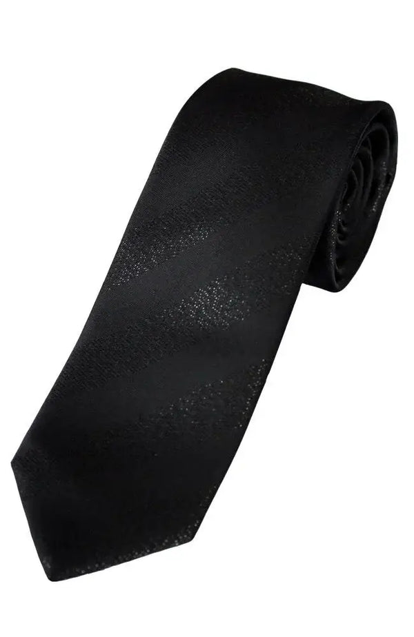 LA Smith Black Skinny Glitter Tie - Accessories