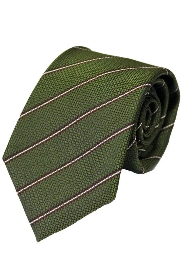 LA Smith Green Stripe Poly Tie - Accessories