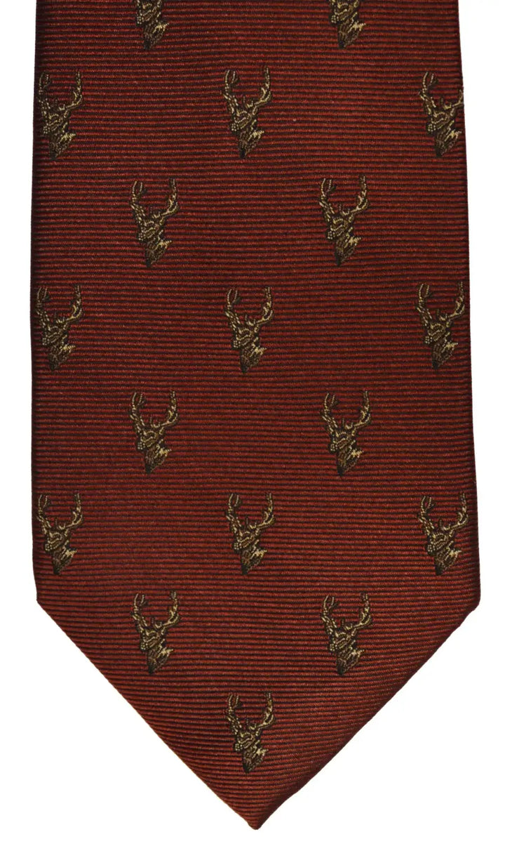 LA Smith Wine Stag Silk Tie - Accessories