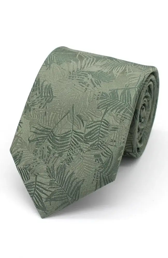 L A Smith Sage Autumn Leaves Tie And Hank Set - Accessories