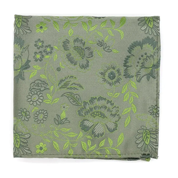 L A Smith Sage Green Leafy Floral Hank - Accessories